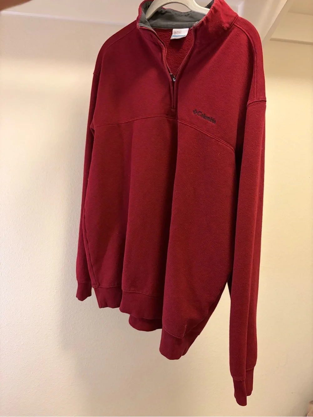 Columbia Men’s Burgundy Quarter-Zip Fleece Pullover